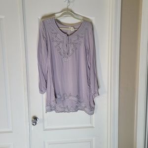 Forgotten Grace long sleeve gray blouse Size XL